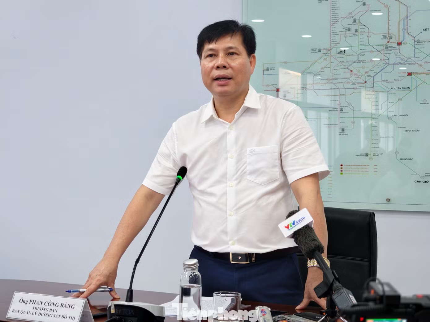 Ông Phan Công Bằng, Trưởng ban MAUR, phát biểu về tiến độ siêu Metro tại TPHCM